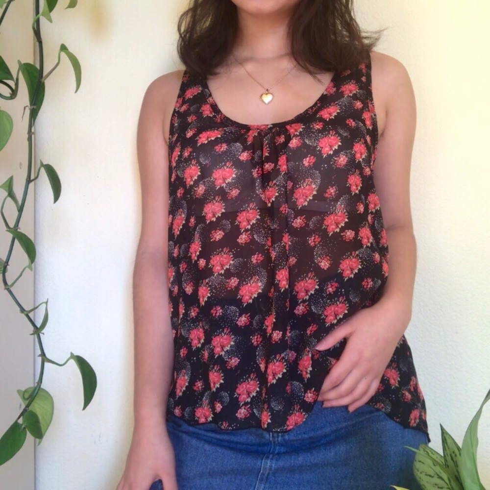 Floral print tank top